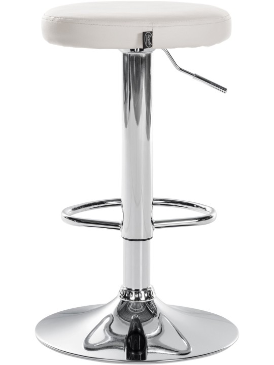 Conjunto de 2 bancos altos Ponte em pele sintética cromada, branco