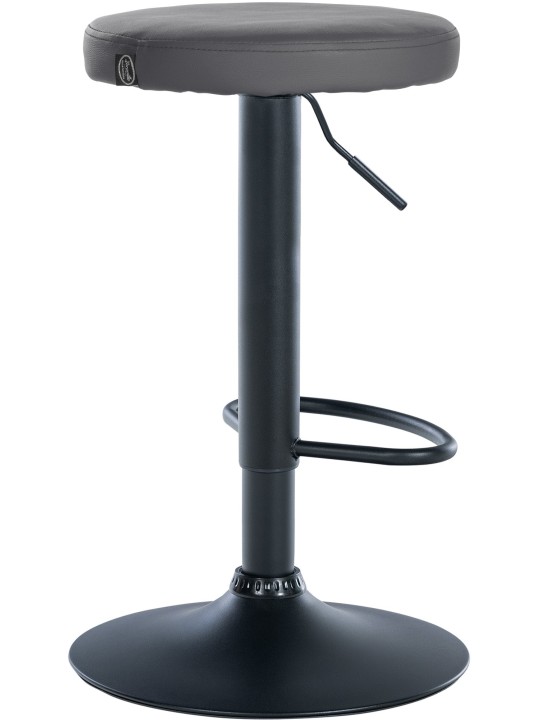 Conjunto de 2 bancos altos Ponte em pele sintética, cinza