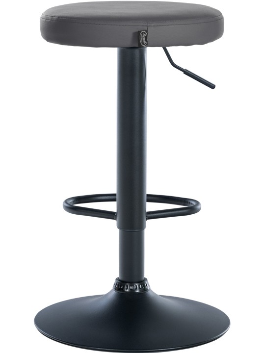 Conjunto de 2 bancos altos Ponte em pele sintética, cinza