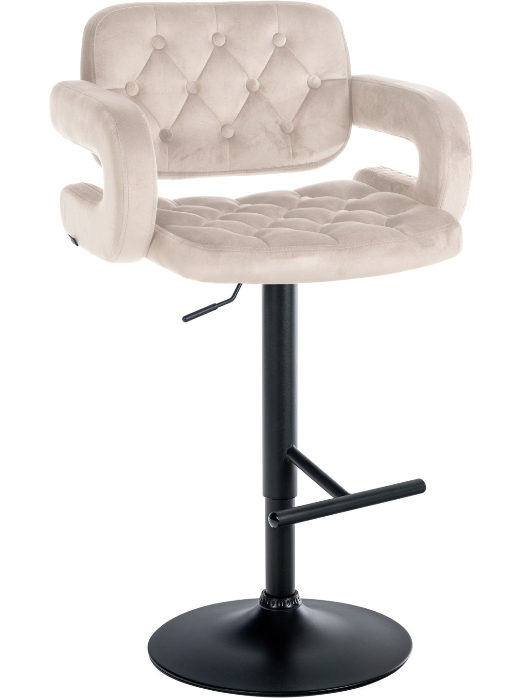 Banqueta alta veludo Dublin, creme