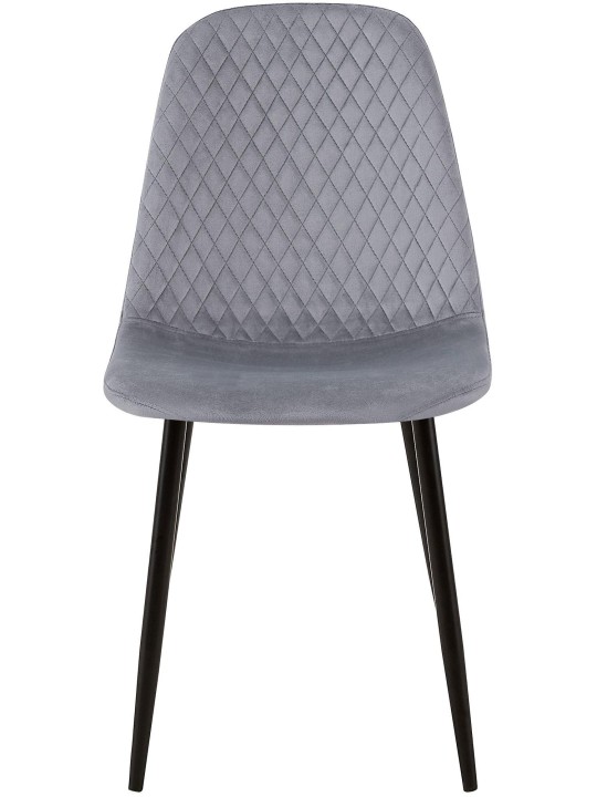 Conjunto de 4 cadeiras de veludo Giverny, cinza