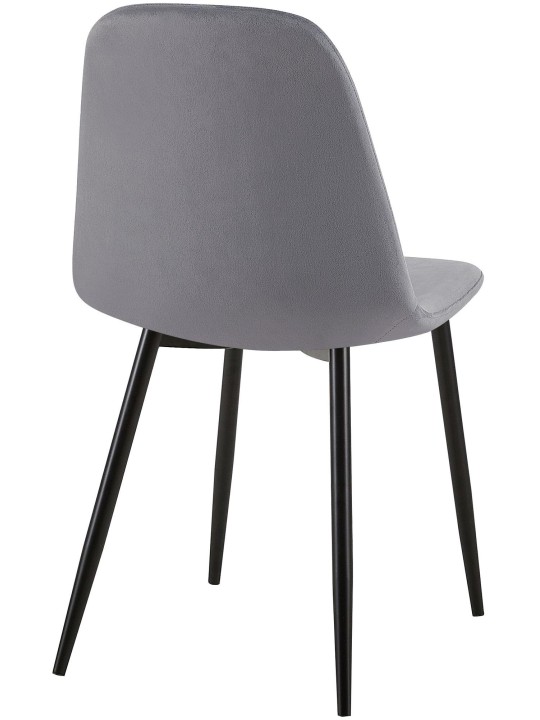 Conjunto de 4 cadeiras de veludo Giverny, cinza