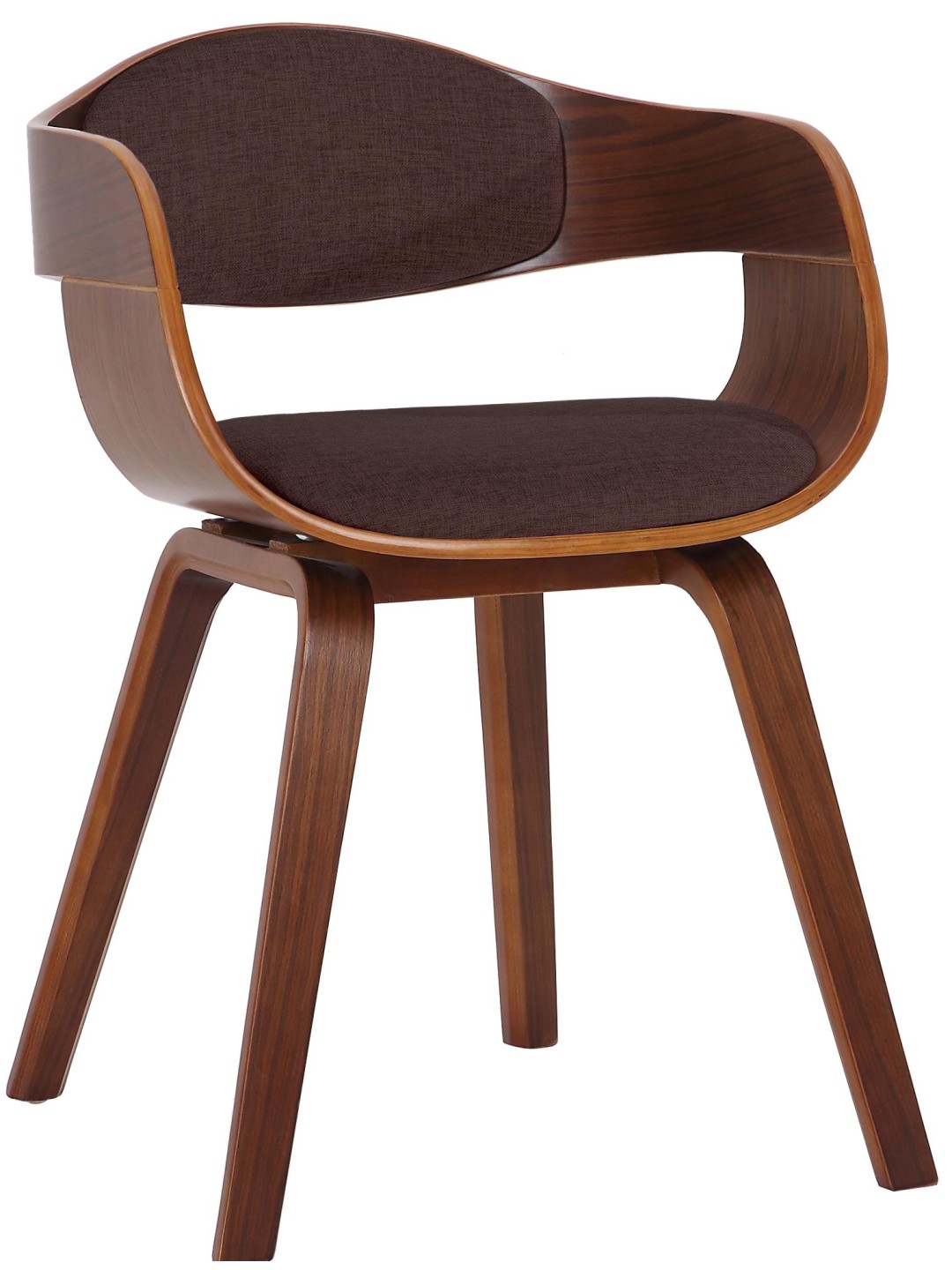 Cadeira para visitantes tecido Kingston, nogueira/castanho