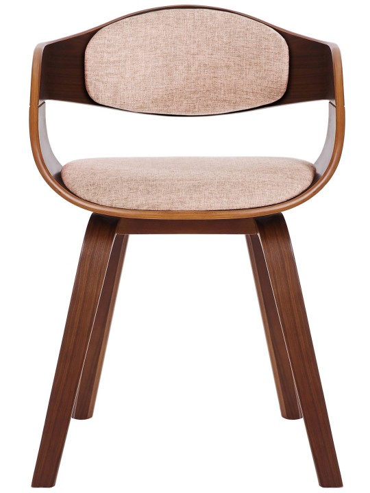 Cadeira para visitantes tecido Kingston, nogueira/creme
