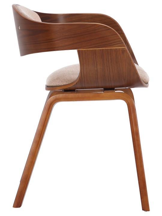 Cadeira para visitantes tecido Kingston, nogueira/creme