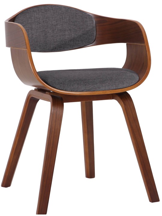 Cadeira para visitantes em tecido Kingston, nogueira/cinza claro