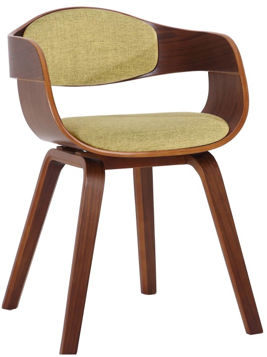 Cadeira para visitantes em tecido Kingston, nogueira/verde claro