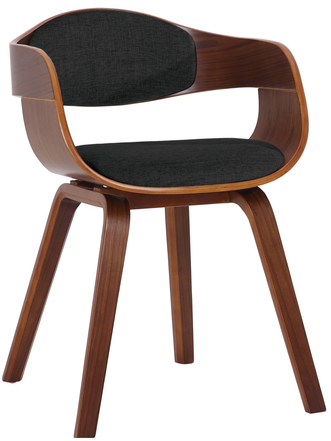 Cadeira para visitantes em tecido Kingston, nogueira/preto