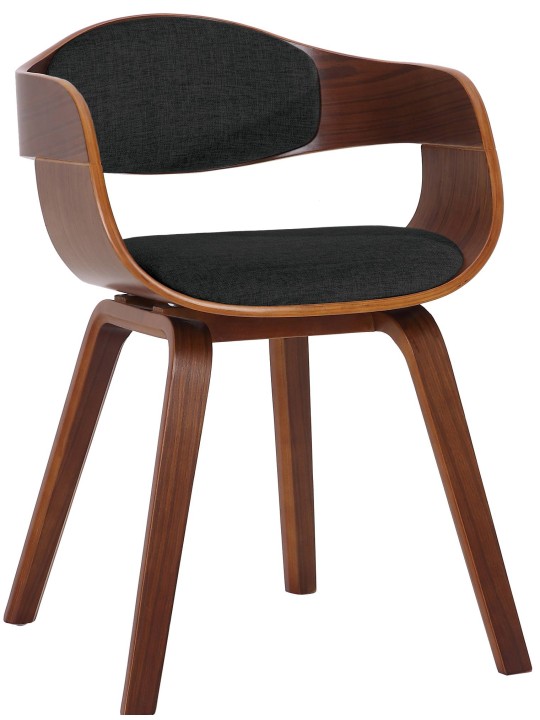 Cadeira para visitantes em tecido Kingston, nogueira/preto