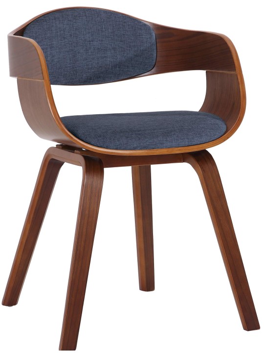 Cadeira para visitantes em tecido Kingston, nogueira/azul