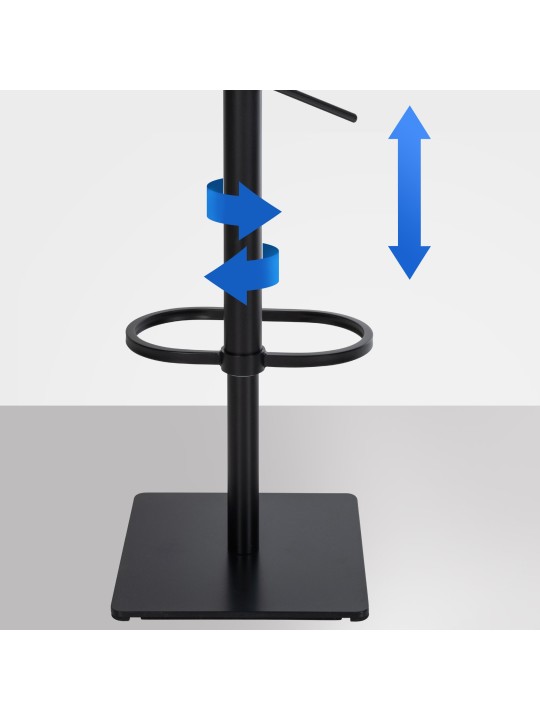 Banqueta alta Damaso B em feltro, cinza