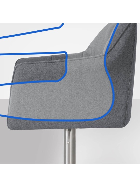 Banqueta alta Damaso E feltro, cinza