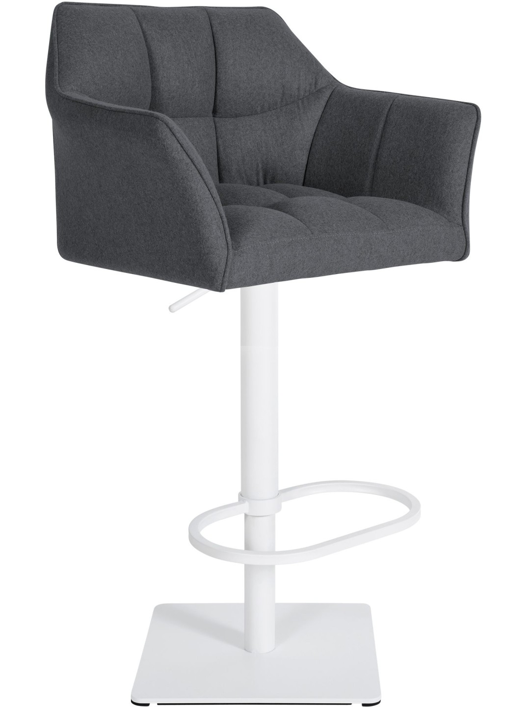 Banqueta alta Damaso W feltro, cinza