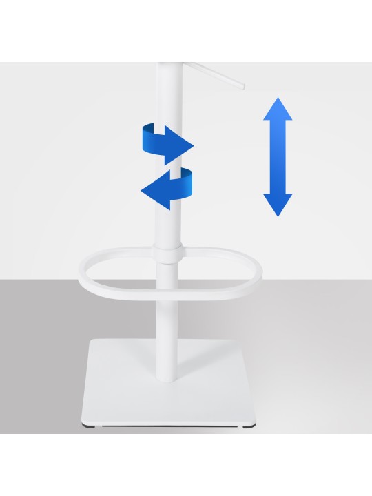 Banqueta alta Damaso W feltro, cinza