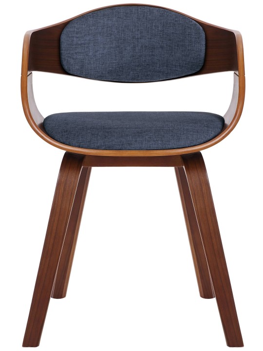 Conjunto de 2 cadeiras em tecido Kingston, nogueira/azul