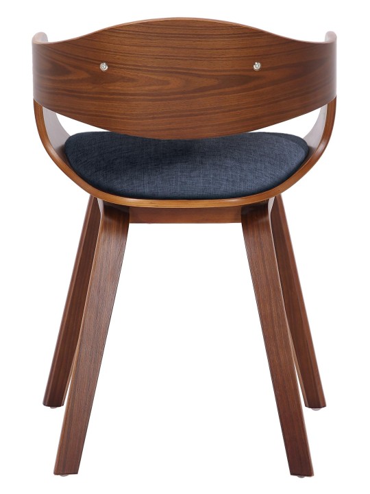 Conjunto de 2 cadeiras em tecido Kingston, nogueira/azul