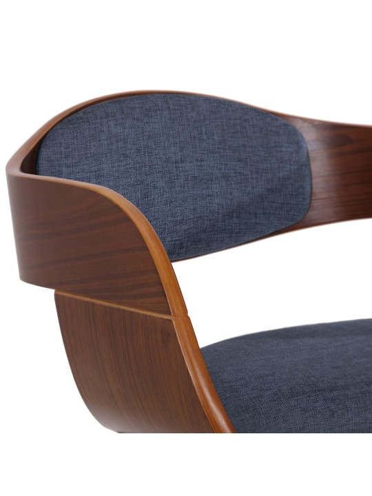 Conjunto de 2 cadeiras em tecido Kingston, nogueira/azul