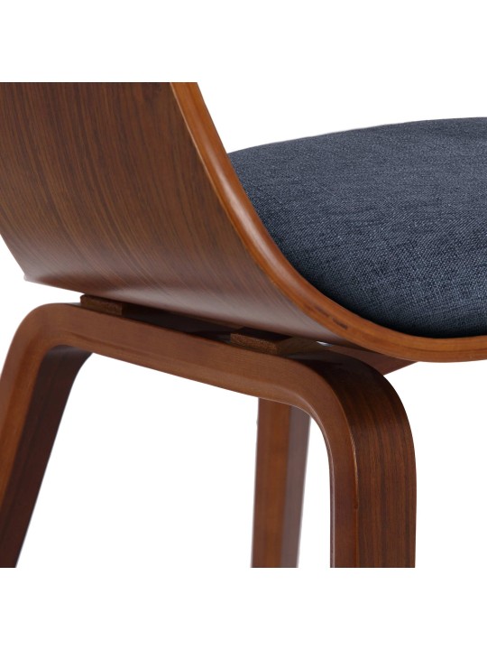 Conjunto de 2 cadeiras em tecido Kingston, nogueira/azul
