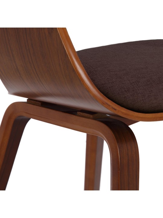 Conjunto de 2 cadeiras em tecido Kingston, nogueira/castanho