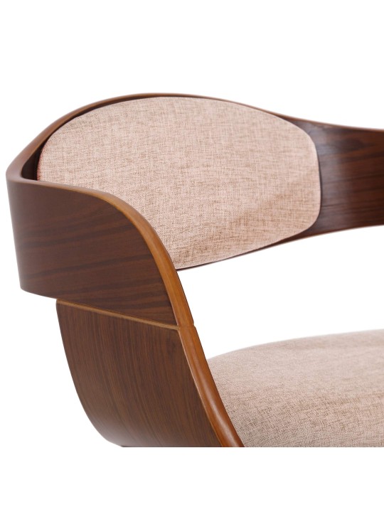 Conjunto de 2 cadeiras em tecido Kingston, nogueira/creme