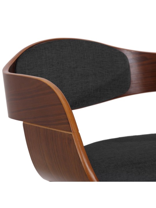 Conjunto de 2 cadeiras em tecido Kingston, nogueira/cinza escuro