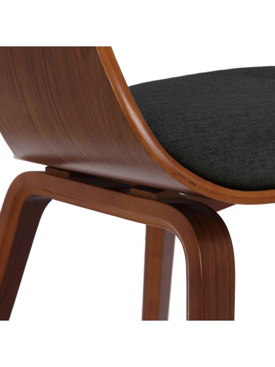 Conjunto de 2 cadeiras em tecido Kingston, nogueira/cinza escuro