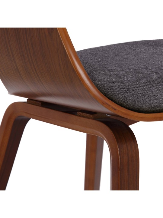 Conjunto de 2 cadeiras em tecido Kingston, nogueira/cinza claro