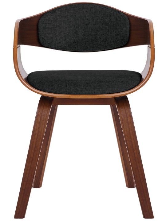 Conjunto de 2 cadeiras em tecido Kingston, nogueira/preto