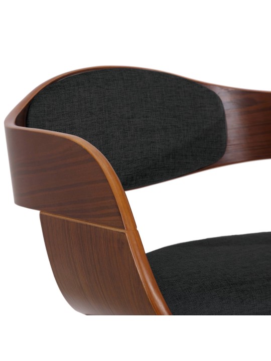 Conjunto de 2 cadeiras em tecido Kingston, nogueira/preto