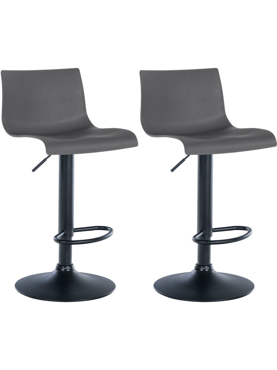 Conjunto de 2 bancos altos de plástico Branford, cinza