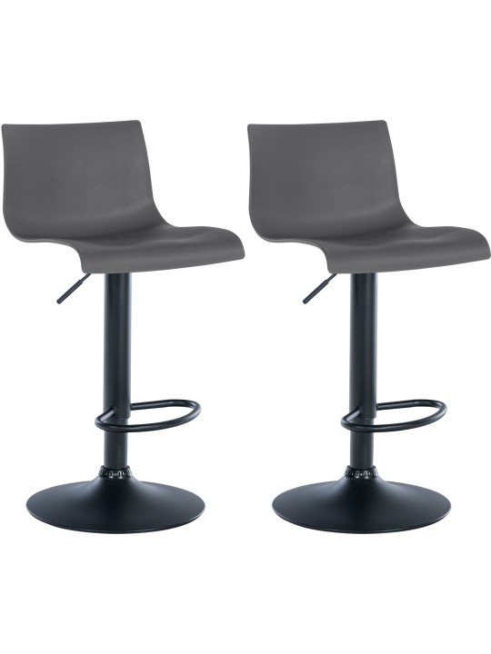 Conjunto de 2 bancos altos de plástico Branford, cinza Conjunto de 2 bancos altos de plástico Branford, cinza