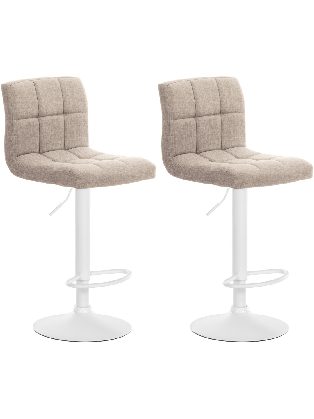 Conjunto de 2 bancos altos tecido Calma, creme