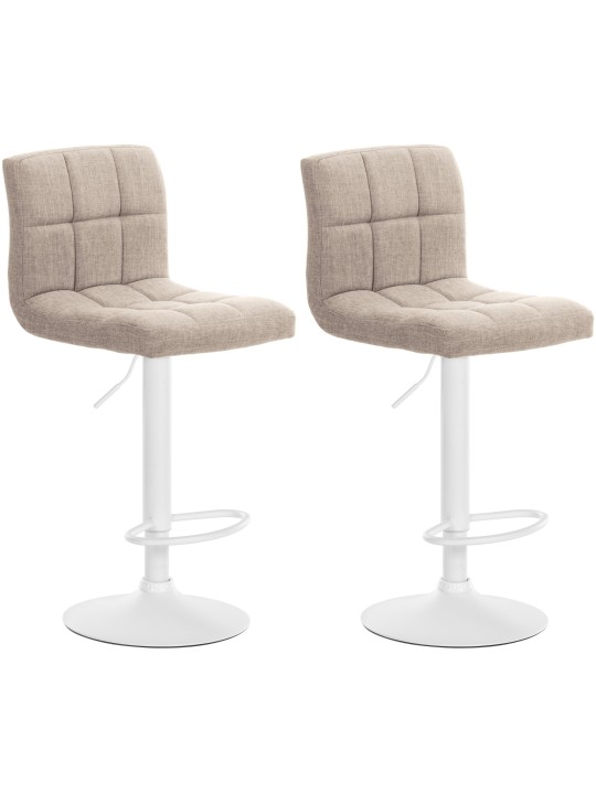 Conjunto de 2 bancos altos tecido Calma, creme