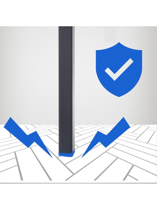 Banqueta alta Damaso B em feltro com estrutura de 4 pés, cinza