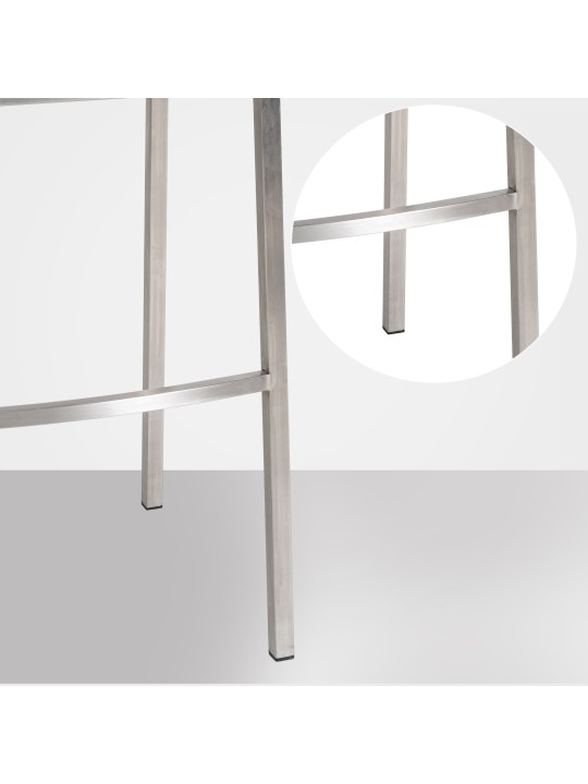 Banqueta alta Damaso E em feltro com estrutura de 4 pés, cinza Banqueta alta Damaso E em feltro com estrutura de 4 pés, cinza