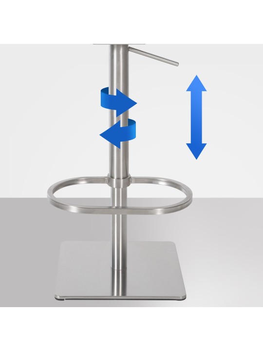 Banqueta alta Damaso E veludo, cinza