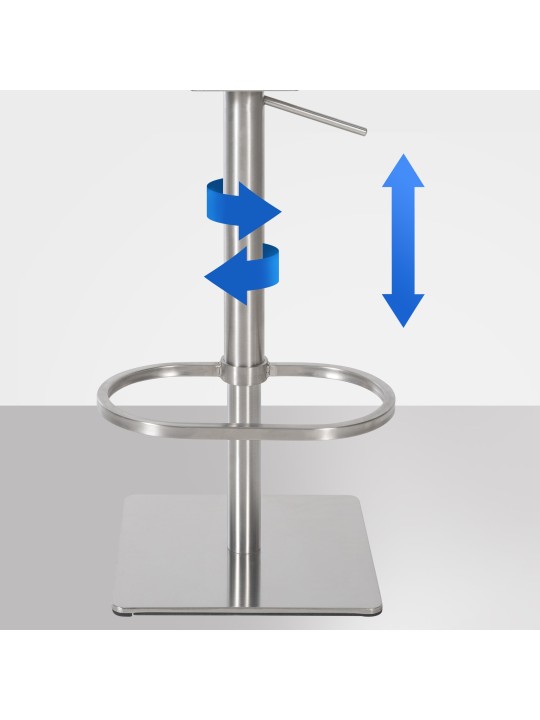Banqueta alta Damaso E veludo, castanho