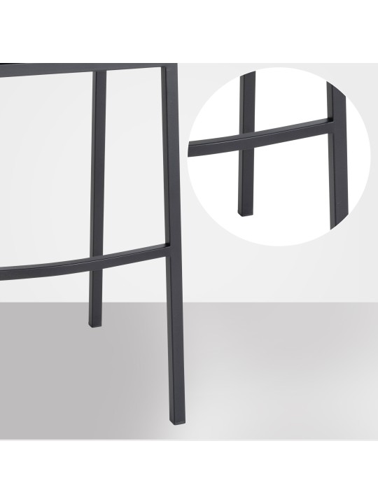 Banco alto Damaso B em veludo com estrutura de 4 pés, cinza