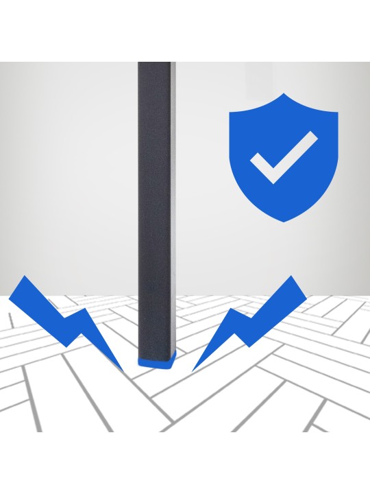 Banco alto Damaso B em veludo com estrutura de 4 pés, cinza