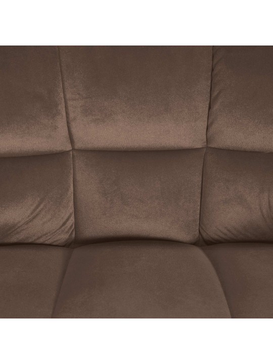 Banco alto Damaso B em veludo com estrutura de 4 pés, castanho