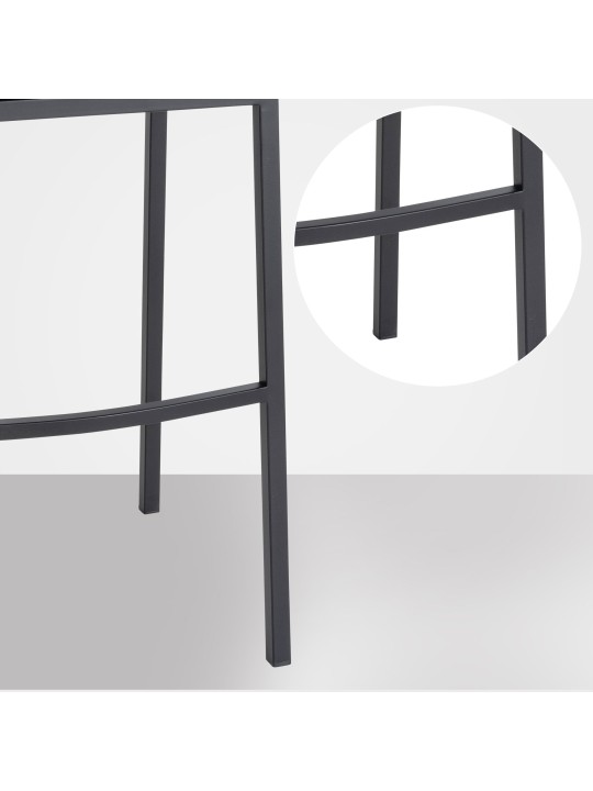 Banco alto Damaso B em veludo com estrutura de 4 pés, castanho