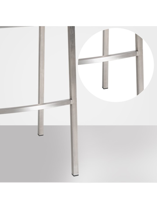 Banqueta alta Damaso E veludo com estrutura de 4 pés, castanho Banqueta alta Damaso E veludo com estrutura de 4 pés, castanho