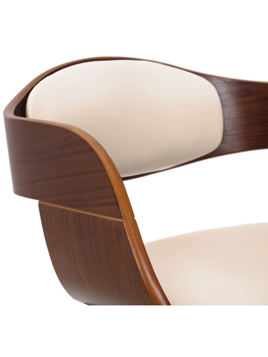 Cadeira para visitantes Kingston, nogueira/creme