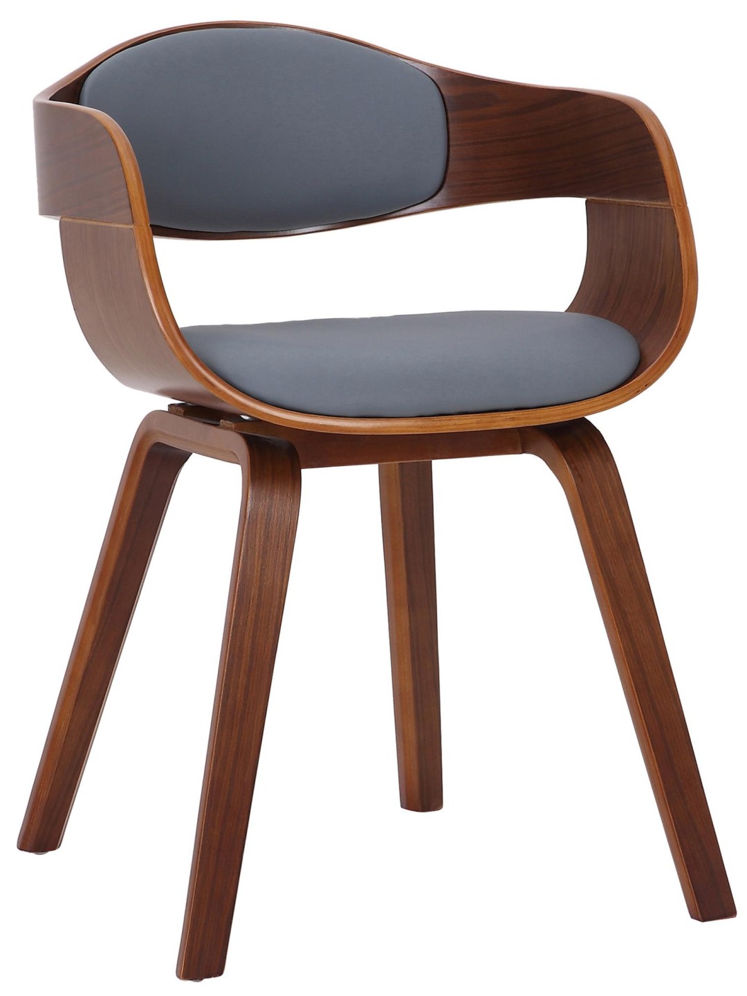 Cadeira para visitantes Kingston em couro sintético, nogueira/cinza