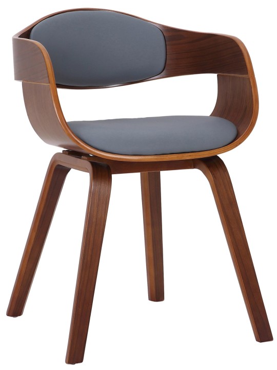 Cadeira para visitantes Kingston em couro sintético, nogueira/cinza