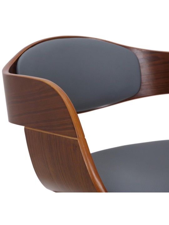 Cadeira para visitantes Kingston em couro sintético, nogueira/cinza