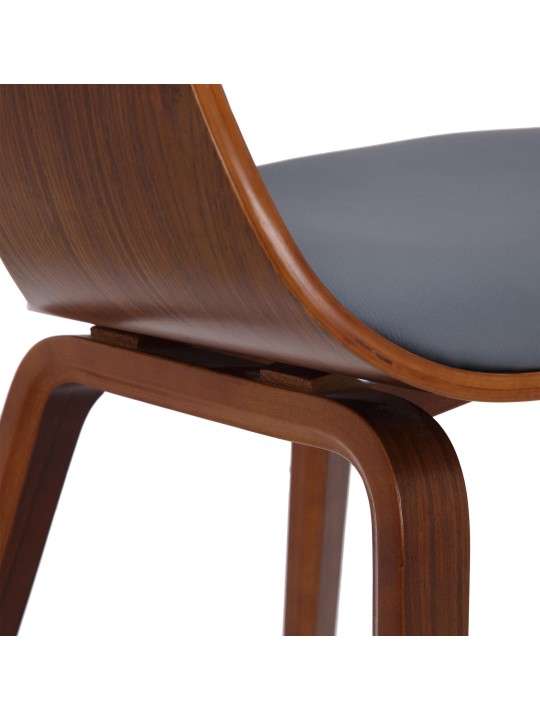 Cadeira para visitantes Kingston em couro sintético, nogueira/cinza