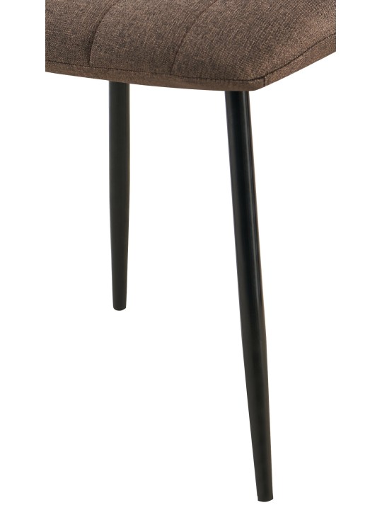 Conjunto de 4 cadeiras tecido Dijon, castanho