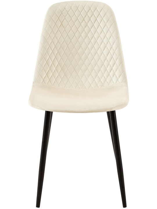 Conjunto de 4 cadeiras de veludo Giverny, creme