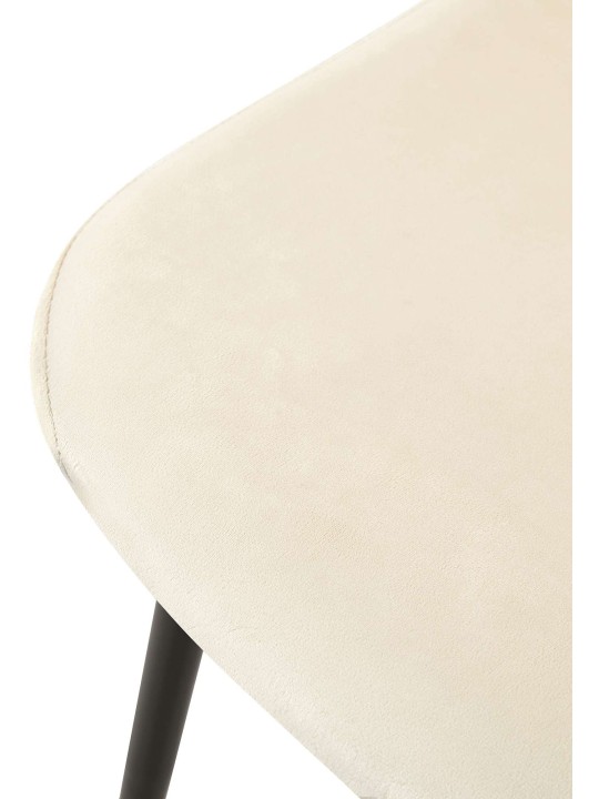 Conjunto de 4 cadeiras de veludo Giverny, creme